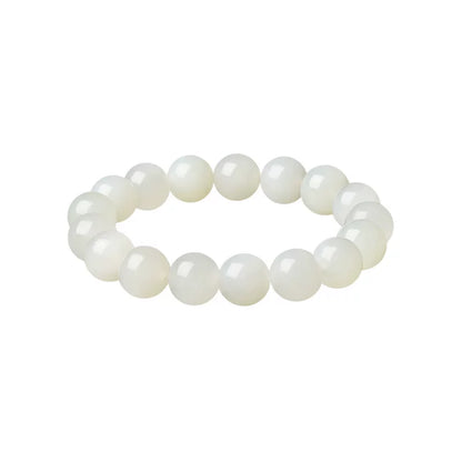 Natural Moonlight Hetian Jade Bracelet, Versatile Couple Jewelry with Certificate, Birthday & Holiday Gift for Lovers