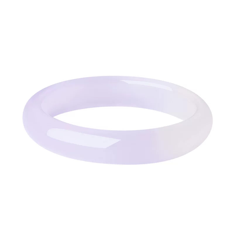 Chalcedony bracelet, women's jade bangle, light purple, peace bangle, taro paste boba, birthday gift for girlfriend.