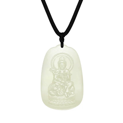 Natural Hetian Jade Patron Saint Pendant, Eight Guardian Deities & Guanyin Jade Pendant, Unisex Protective Jade Charm, Authentic with Appraisal Certificate, Collectible Traditional Jewelry