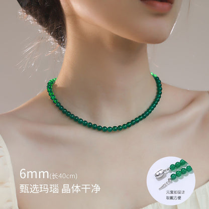 New Arrival New Chinese Style Green Agate & Chalcedony Beaded Necklace, Fashion Women Neck Jewelry