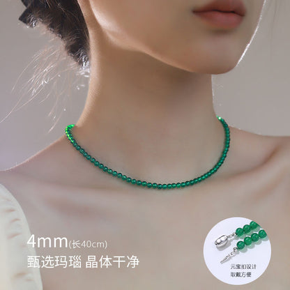 New Arrival New Chinese Style Green Agate & Chalcedony Beaded Necklace, Fashion Women Neck Jewelry