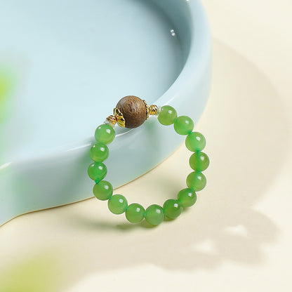 DIY Multi-gem Ring, Small Seed Beads with Jasper, White Jade, Jadeite, Turquoise, Agate, Cinnabar Fashion Adjustable Ring Jewelry