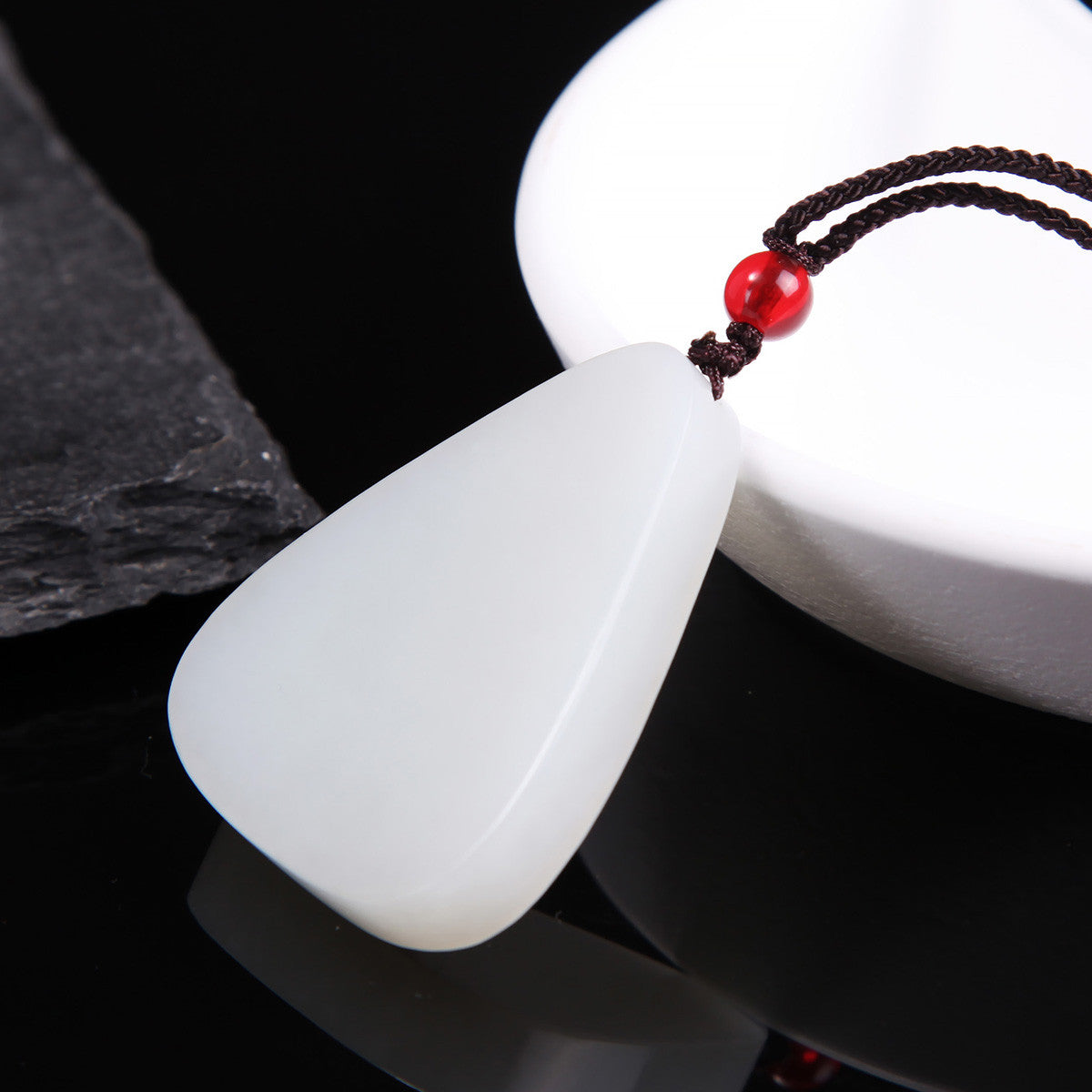 White Hetian Jade Pendant, Fine Carved Pixiu & Guanyin Pendant, Greasy Glossy High White Jade