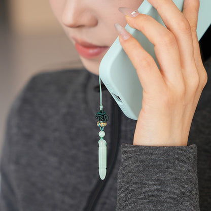 Top Exam Rank｜Grade A Myanmar Jadeite Wenchang Pen Pendant, Unisex Phone & Bag Charm