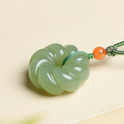Pale Cyan Hetian Jade Twist Peace Buckle Pendant, Turn Bad Luck to Good Fortune Jade Charm