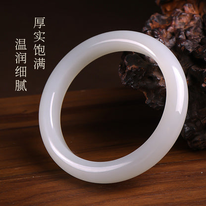 Women's Smoke Purple Hetian Jade Bangle, Peace Style Bracelet, Festival Gift, Multiple Sizes Available, With Certificate