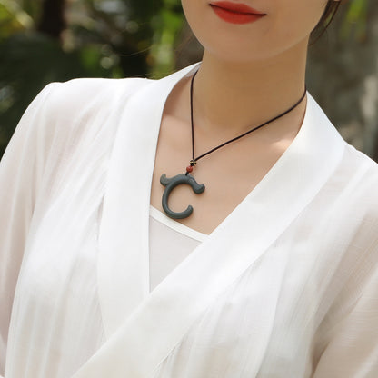 Fortune Dragon Hetian Jade Pendant, Fine-grain Cyan Jade Men's Zodiac Dragon Pendant