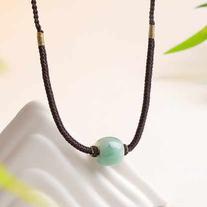 Burmese Jadeite DIY Bracelet, Barrel Bead Lucky Tube Bead Bracelet & Necklace, Unisex Holiday Gift