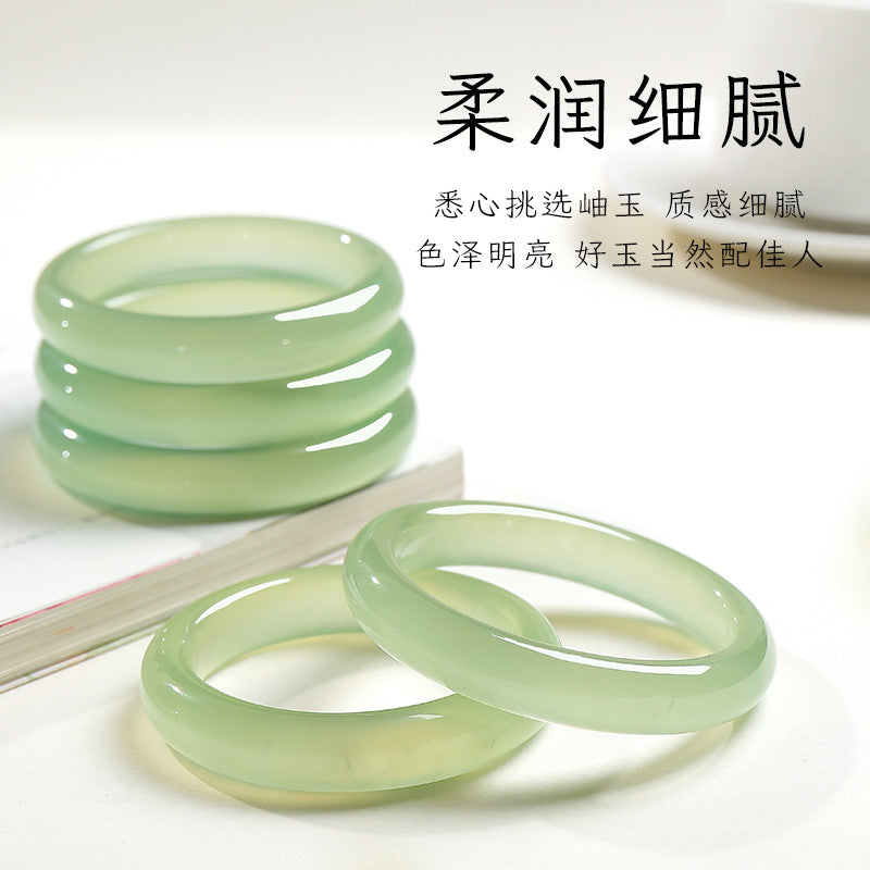 High Ice Pale Cyan Clear Water Jade Bangle, Xiuyu Bracelet, Gift for Mom & Girlfriend