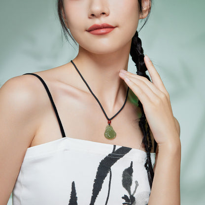 Moist Green Hetian Jade Smiling Buddha Pendant, Unisex Buddha Jade Necklace