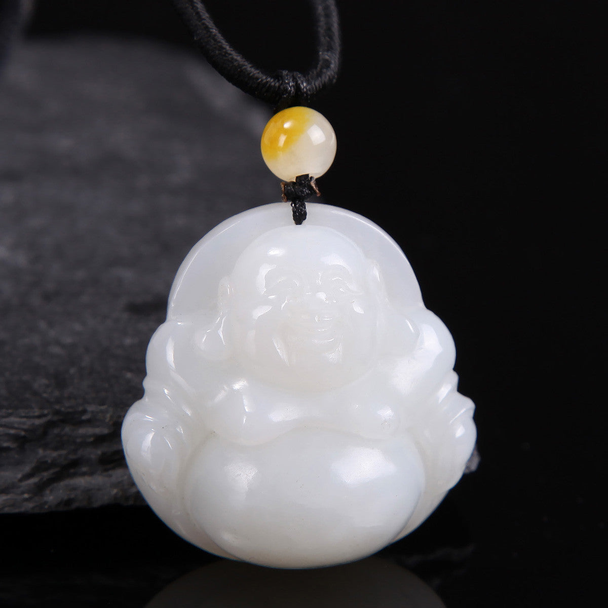 White Hetian Jade Pendant, Fine Carved Pixiu & Guanyin Pendant, Greasy Glossy High White Jade