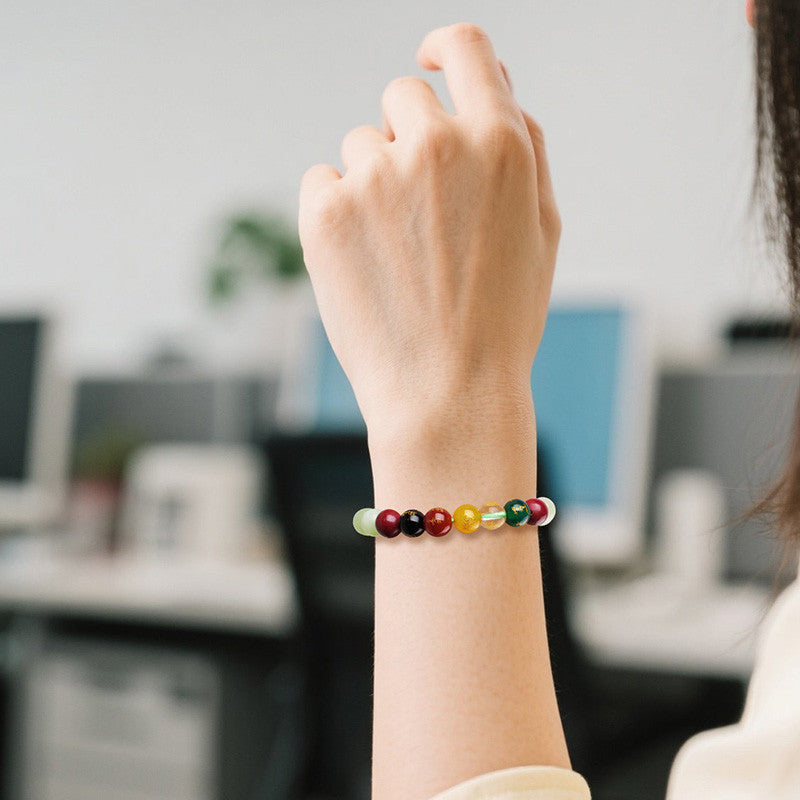 Five-way God of Wealth Pixiu Hetian Jade Bracelet, Unisex Auspicious Beast Beaded Bracelet