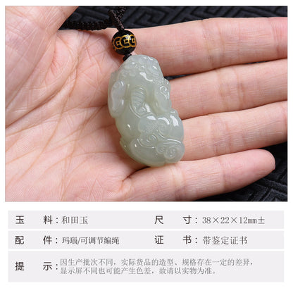 Hetian Jade Pixiu Pendant, Auspicious Pixiu Jade Charm & Plaque, With Certificate & Collectible Value