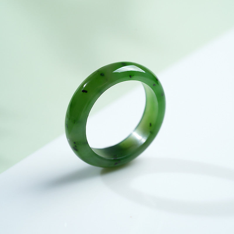 Dual-use Hetian Jasper Ring & Pendant, Stylish 2-in-1 Jade Jewelry