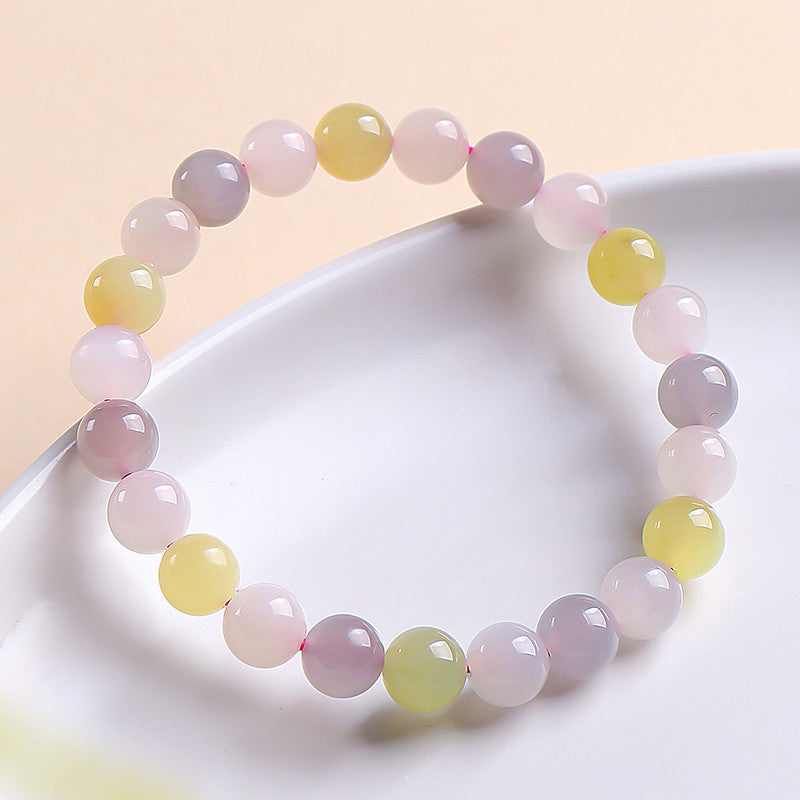 Colorful Mixed Hetian Jade Bracelet, Honey Bean Multi-gem Single Loop Bangle, Fashion Women Jade Jewelry