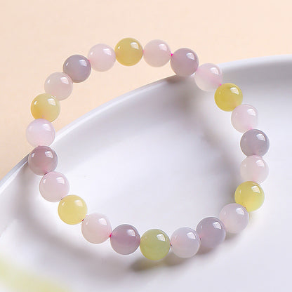 Colorful Mixed Hetian Jade Bracelet, Honey Bean Multi-gem Single Loop Bangle, Fashion Women Jade Jewelry