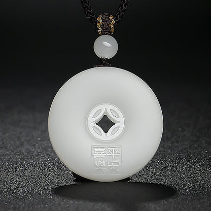 Hetian Jade Pixiu Fortune Plaque & Safety Buckle Pendant, Unisex Jade Charm for Peace & Joy, Holiday Gift with Certificate & Collectible Value
