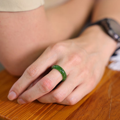 Dual-use Hetian Jasper Ring & Pendant, Stylish 2-in-1 Jade Jewelry