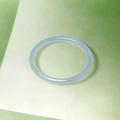 Chalcedony Bangle, Brightening & Moist Fine Jade Bangle, Slim Band Elegant Bracelet for Women