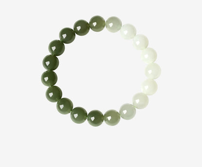 Natural Hetian Jade Couple Bracelet, Gradient Breeze Bangle with Certificate, Birthday & Holiday Gift for Boyfriend