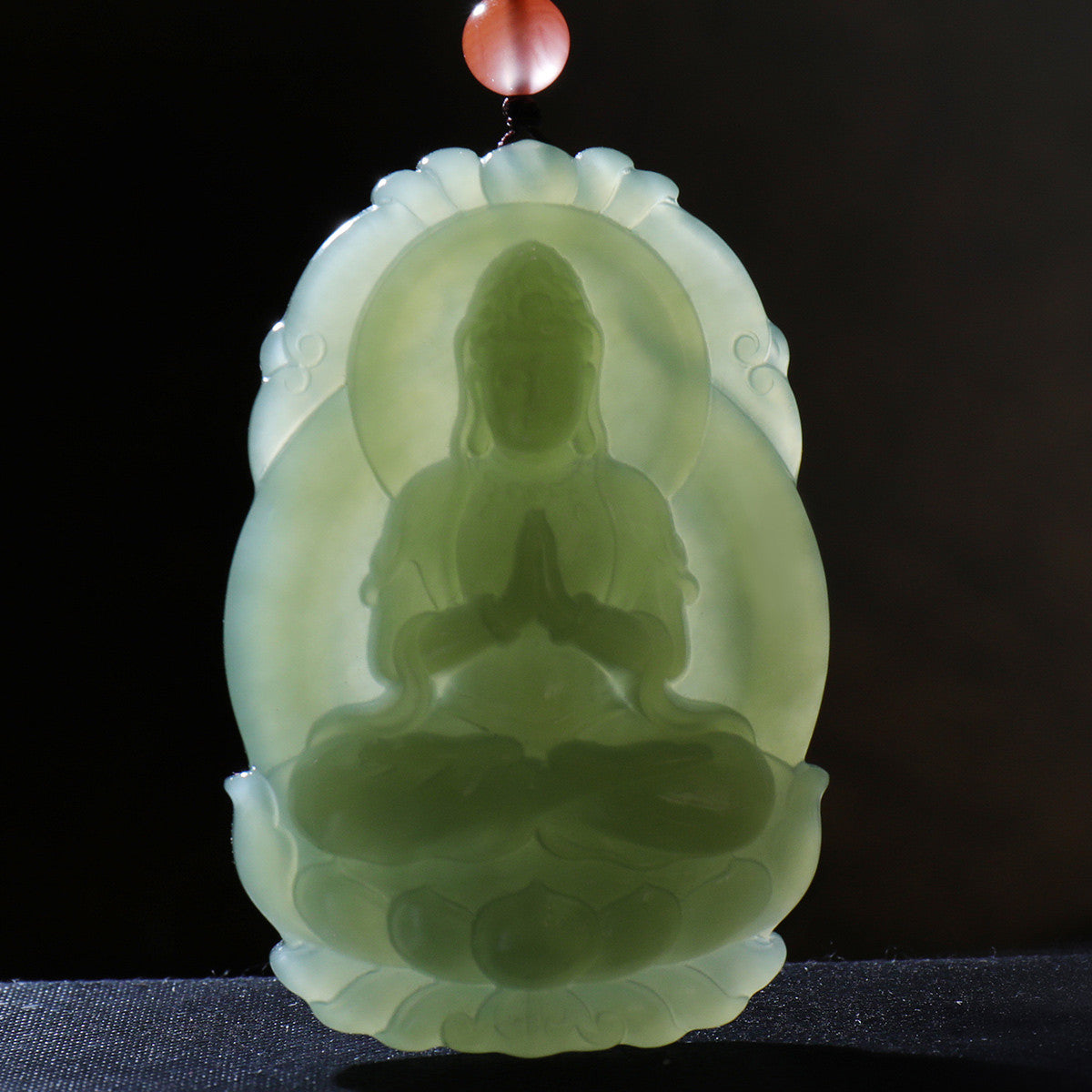 Double-sided Carved Hetian Jade Guanyin Pendant, Men's Jade Guanyin Ornament