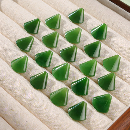 Hetian Jade Loose Cabochon, Jasper Gourd & White Jade Plain Pendant, Un-drilled DIY Accessories, Gift