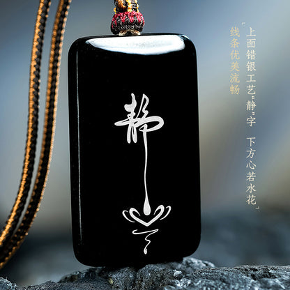 Shouyi Collection Hetian Jade Guanyin Pendant, Intangible Cultural Heritage Gold & Silver Inlay Craft, Serene Zen-style Jade Ornament with Certificate