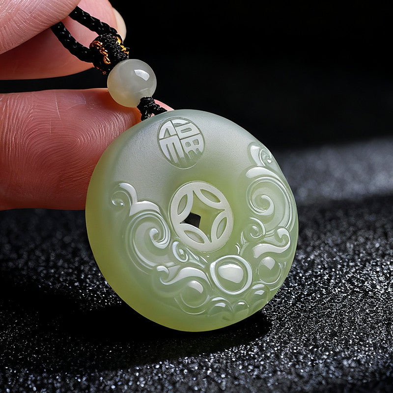 Hetian Jade Pixiu Fortune Plaque & Safety Buckle Pendant, Unisex Jade Charm for Peace & Joy, Holiday Gift with Certificate & Collectible Value
