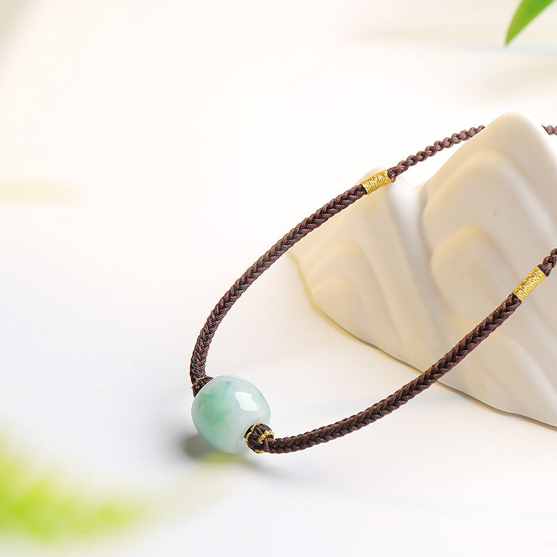 Burmese Jadeite DIY Bracelet, Barrel Bead Lucky Tube Bead Bracelet & Necklace, Unisex Holiday Gift