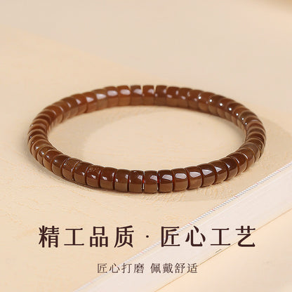 Pale Cyan Hetian Jade Bracelet, Straight-cut Tablet Bead Bangle for Women, Festival Gift