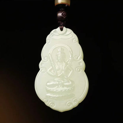 Warm Clear Water Hetian Jade 12 Zodiac Pendant, 8 Guardian Buddha Jade Charm, Premium Gift Choice with Certificate