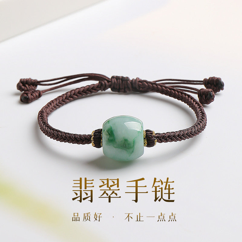 Burmese Jadeite DIY Bracelet, Barrel Bead Lucky Tube Bead Bracelet & Necklace, Unisex Holiday Gift
