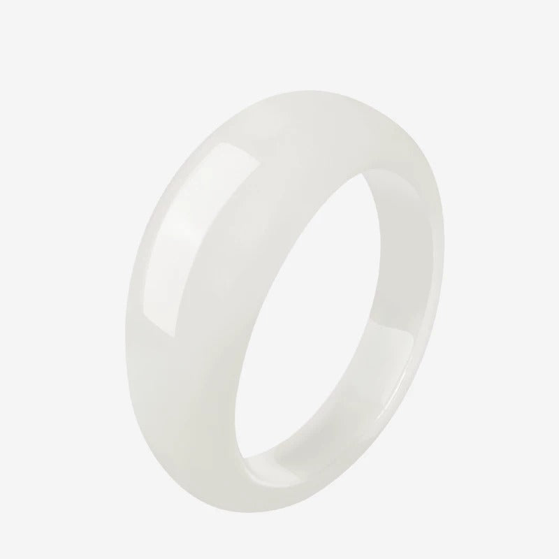 Hetian jade ring for women, made of green jade or nephrite, a jade ornament symbolizing peace and safety, a birthday gift.
