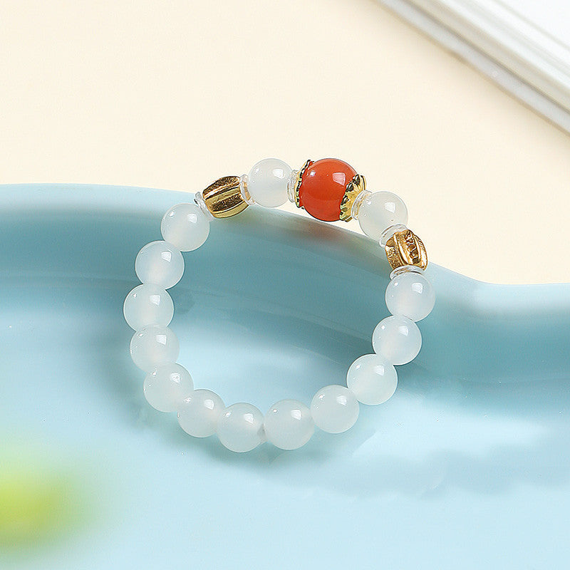 DIY Multi-gem Ring, Small Seed Beads with Jasper, White Jade, Jadeite, Turquoise, Agate, Cinnabar Fashion Adjustable Ring Jewelry