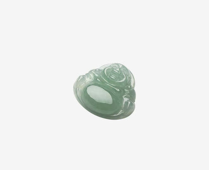 Natural Jadeite Buddha Pendant, Oil-Green Base Jade Charm for Men & Women