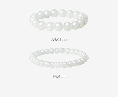 Natural Moonlight Hetian Jade Bracelet, Versatile Couple Jewelry with Certificate, Birthday & Holiday Gift for Lovers