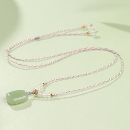 Hetian Jade Plain Pendant, Unisex & Couple Style Peace Jade Charm