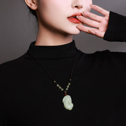 Hetian Jade Auspicious Pixiu Pendant, Unisex Mythical Beast Jade Charm, With Certificate & Collectible Value