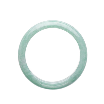 Fortune & Prosperity Series Waxy Ice Jade Jingle Bangle, Plain Design Skin-Brightening Bracelet, Elegant Accessory for Hanfu & Cheongsam, Gift Box Packed, With Certificate & Collectible Value