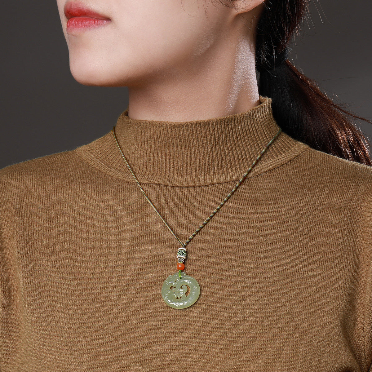 Chinese Zodiac Dragon Hetian Jade Pendant, Matching Couple Charm for Men & Women with Certificate
