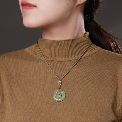 Chinese Zodiac Dragon Hetian Jade Pendant, Matching Couple Charm for Men & Women with Certificate