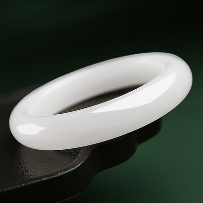 Heirloom-grade Hetian Jade Bangle, White Jade Bracelet, Multiple Sizes, Gift for Her/Mom