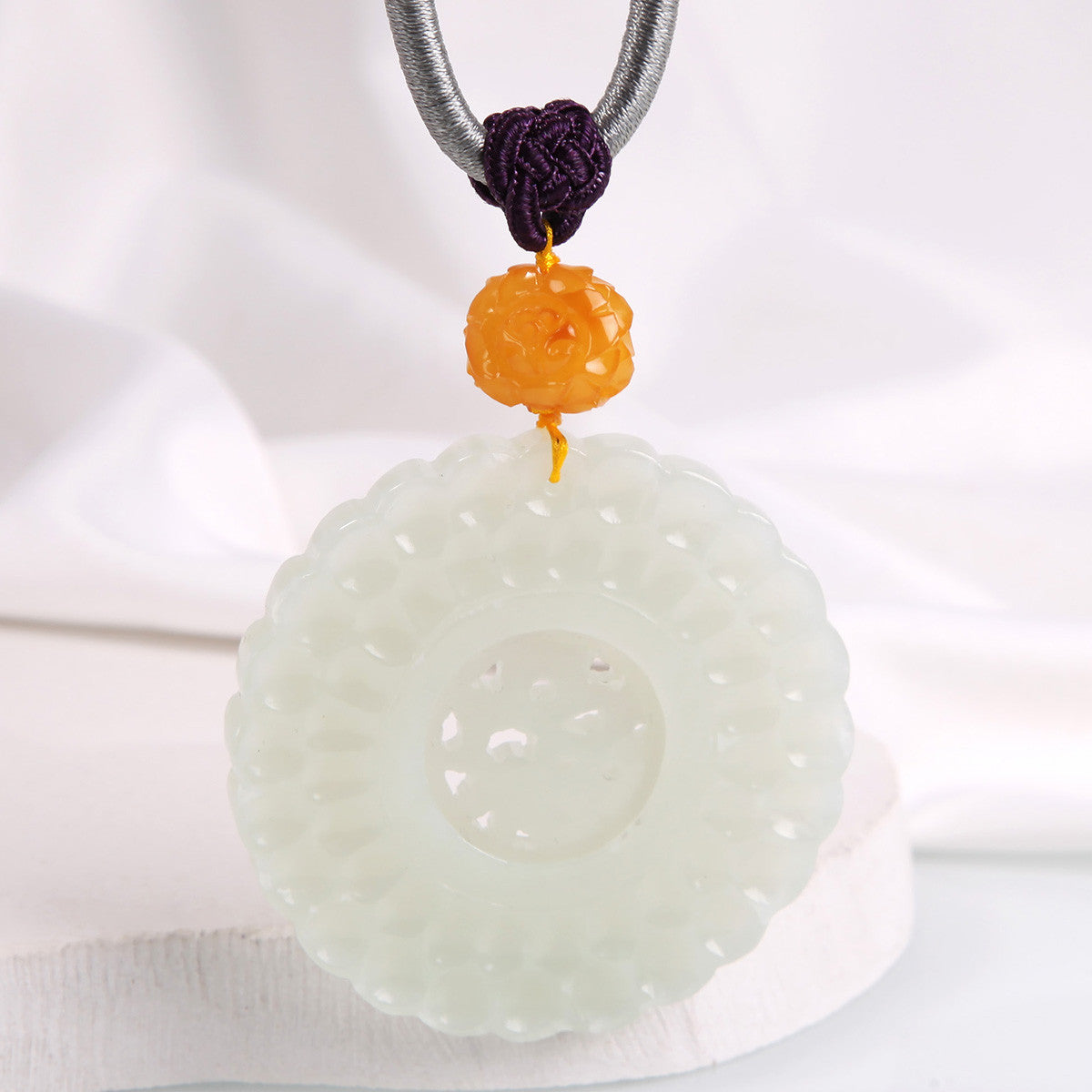 White Hetian Jade Pendant, Fine Carved Pixiu & Guanyin Pendant, Greasy Glossy High White Jade