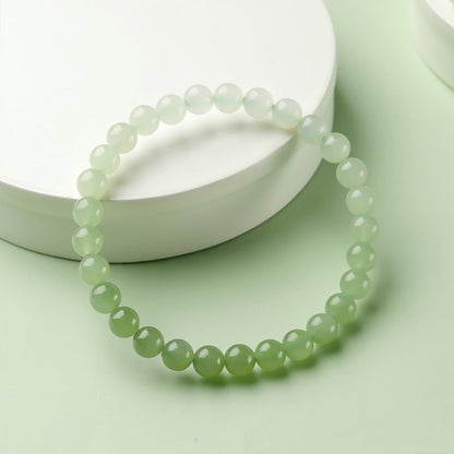 New Chinese Style Gradient Clear Water Hetian Jade Single Loop Bracelet, Holiday Gift for Elders