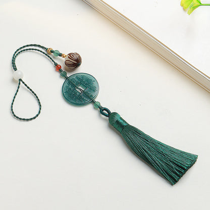 Blue Water Jadeite Mountain Ghost Coin Pendant, Multi-style for Phone/Bag/Car Hanging
