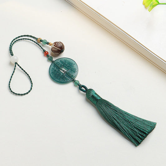 Blue Water Jadeite Mountain Ghost Coin Pendant, Multi-style for Phone/Bag/Car Hanging