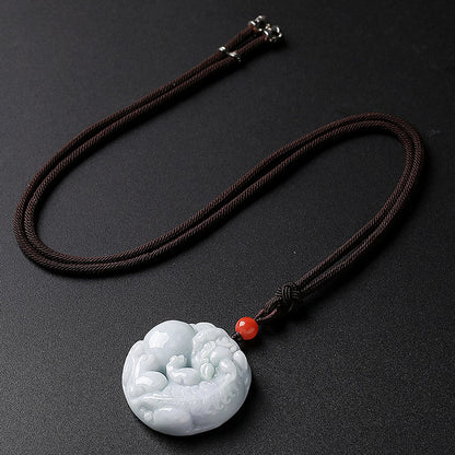 Unisex Jadeite Pixiu with Ball Pendant