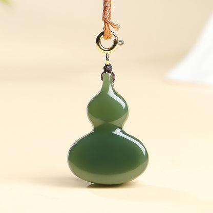 Long-lasting Blessings & Fortune | High-oil Hetian Jade Gourd Pendant, Holiday Gift Jade Charm