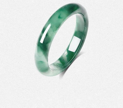 High-Grade Natural Floating Pattern African Jade Bangle, Certified Untreated Fine Jade Jewelry, Premium Birthday Gift for Her / Mom
