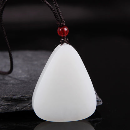 White Hetian Jade Pendant, Fine Carved Pixiu & Guanyin Pendant, Greasy Glossy High White Jade